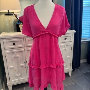 Umgee Pink Ruffle Dress